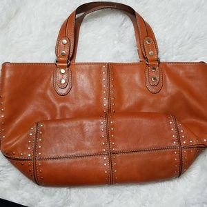Michael Kors leather orange hobo bag
